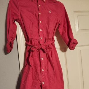 Ralph Lauren Red Button-Up Dress